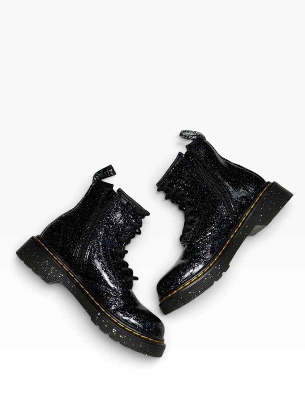 Dr. Martens Girl’s Black 1460 J Glitter Boots Size 12 Toddler